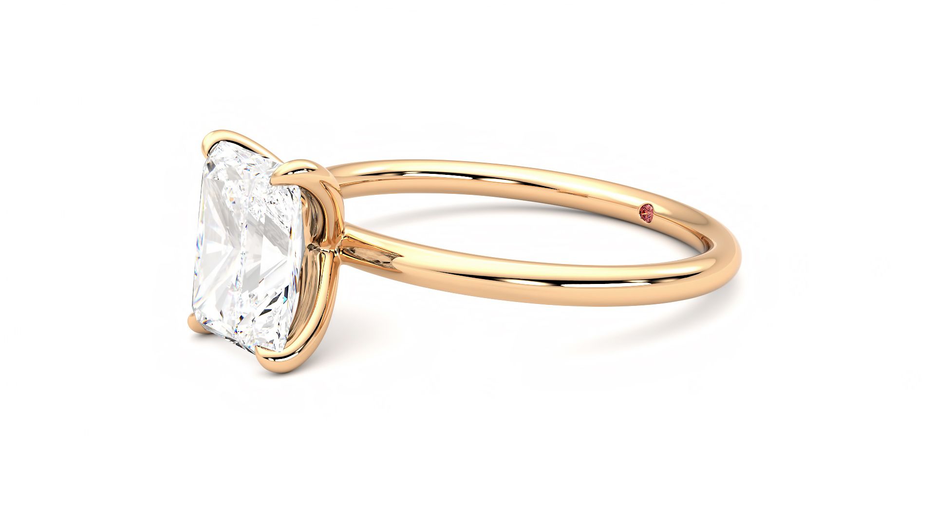 Taylor & Hart Demure Radiant Engagement Ring 360 degree image 23