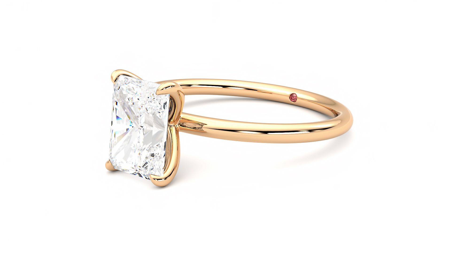 Taylor & Hart Demure Radiant Engagement Ring 360 degree image 24