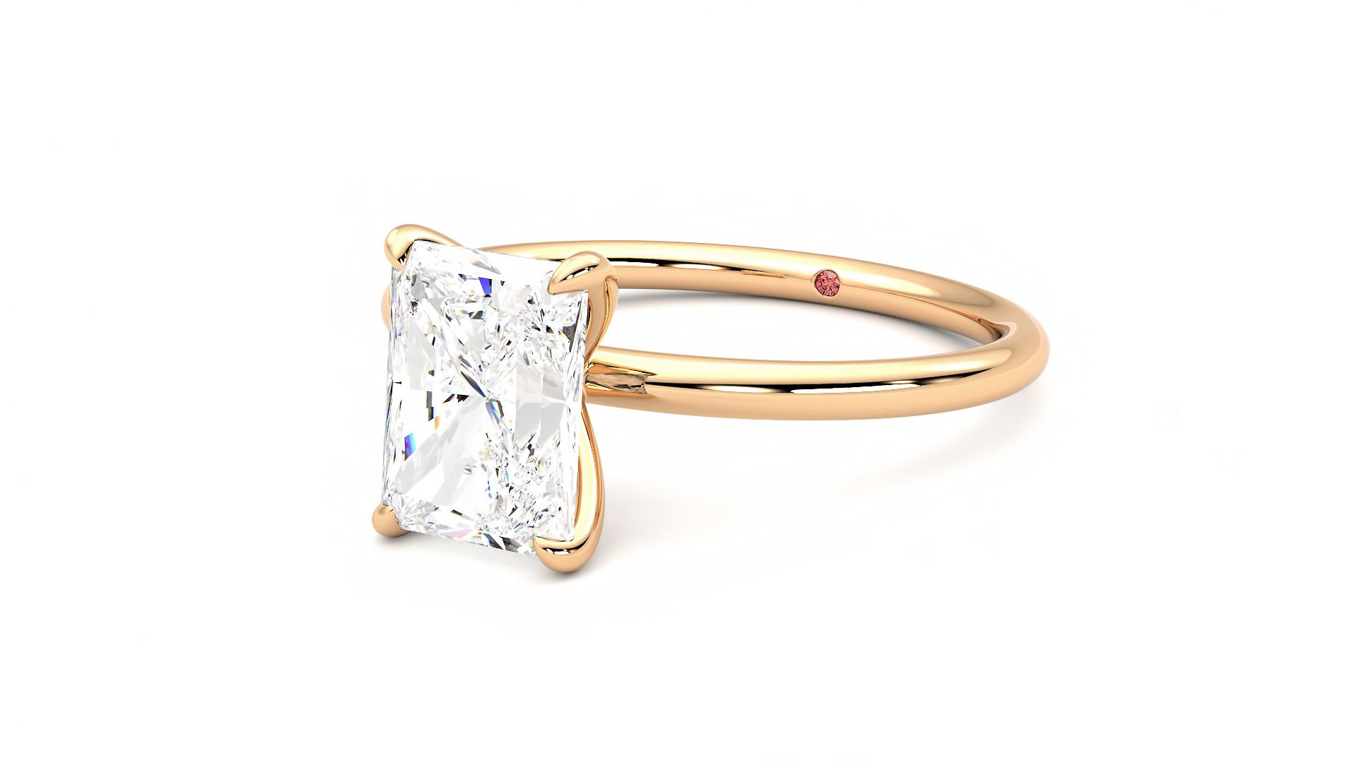 Taylor & Hart Demure Radiant Engagement Ring 360 degree image 25
