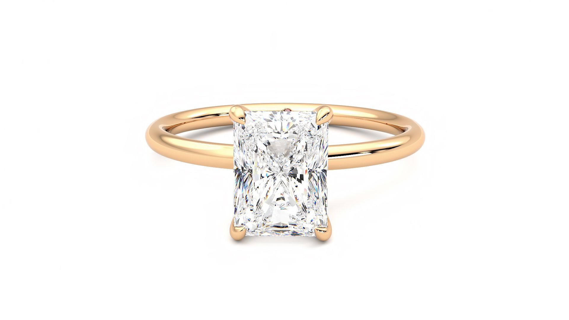 Taylor & Hart Demure Radiant Engagement Ring 360 degree image 29