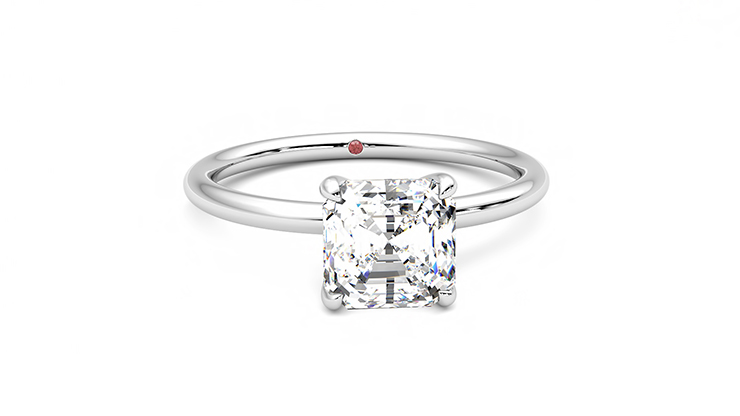 Taylor & Hart Demure Asscher Engagement Ring 360 degree image 2