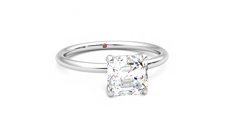 Taylor & Hart Demure Asscher Engagement Ring 360 degree image 3