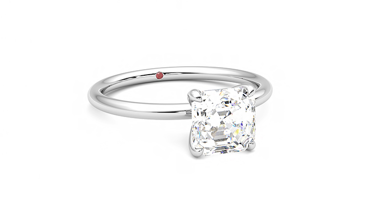 Taylor & Hart Demure Asscher Engagement Ring 360 degree image 4