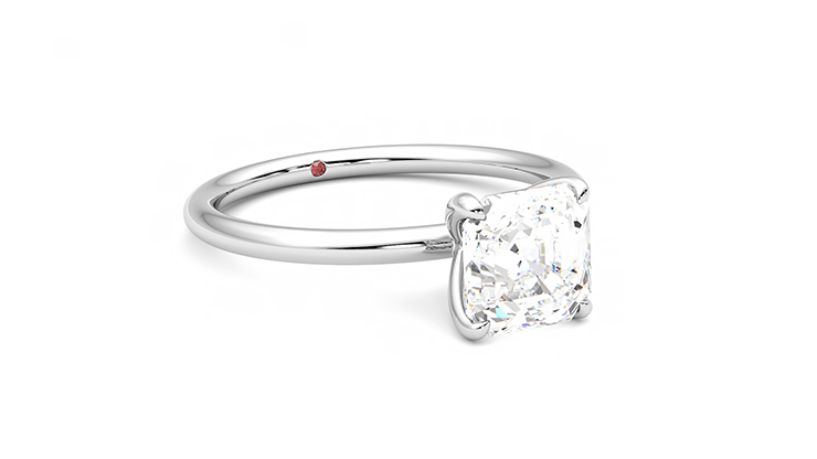 Taylor & Hart Demure Asscher Engagement Ring 360 degree image 5