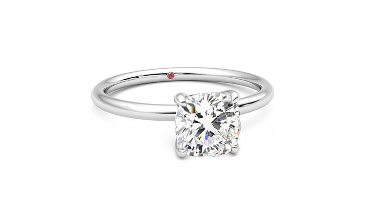 Taylor & Hart Demure Cushion Engagement Ring 360 degree image 3