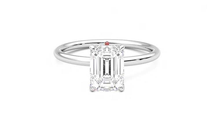 Taylor & Hart Demure Emerald Engagement Ring 360 degree image 0