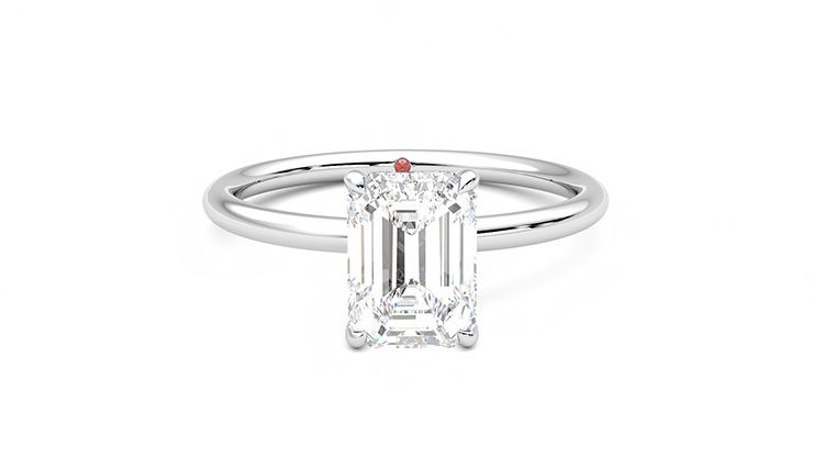 Taylor & Hart Demure Emerald Engagement Ring 360 degree image 1