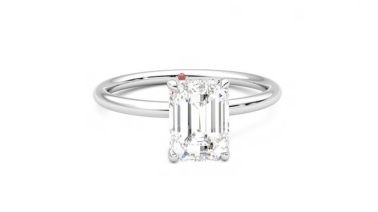 Taylor & Hart Demure Emerald Engagement Ring 360 degree image 2