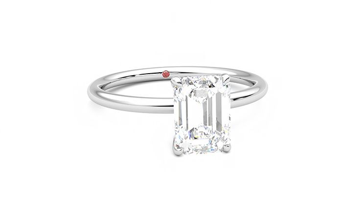 Taylor & Hart Demure Emerald Engagement Ring 360 degree image 3
