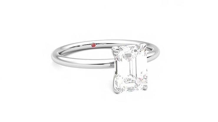 Taylor & Hart Demure Emerald Engagement Ring 360 degree image 4