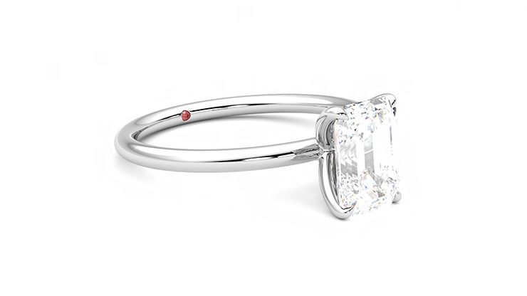 Taylor & Hart Demure Emerald Engagement Ring 360 degree image 6