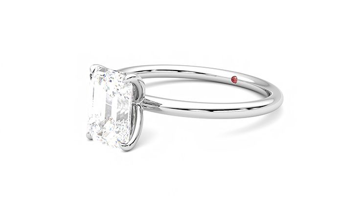 Taylor & Hart Demure Emerald Engagement Ring 360 degree image 24