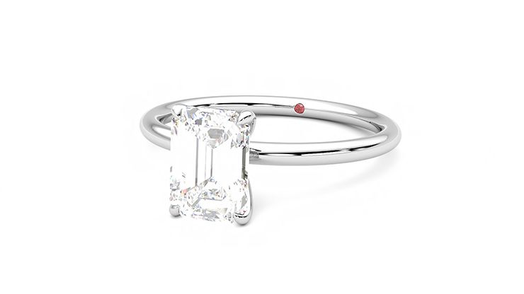 Taylor & Hart Demure Emerald Engagement Ring 360 degree image 26