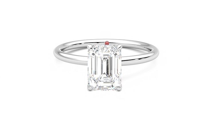 Taylor & Hart Demure Emerald Engagement Ring 360 degree image 29