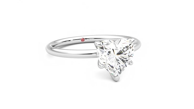Taylor & Hart Demure Heart Engagement Ring 360 degree image 4