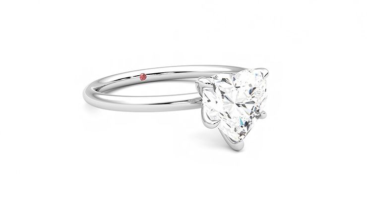 Taylor & Hart Demure Heart Engagement Ring 360 degree image 5