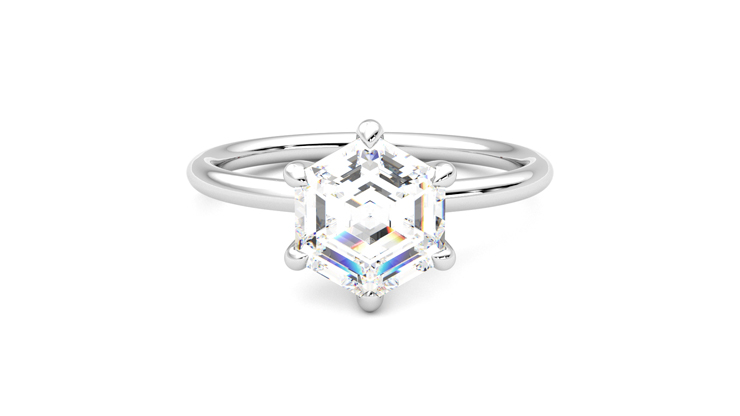 Taylor & Hart Demure Hexagonal Engagement Ring 360 degree image 0