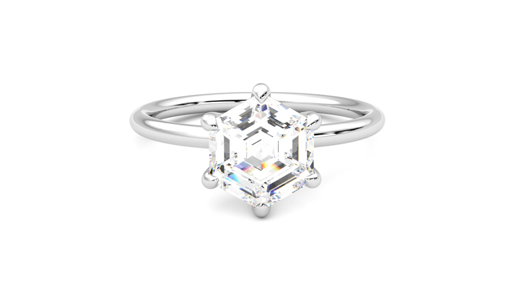 Taylor & Hart Demure Hexagonal Engagement Ring 360 degree image 1