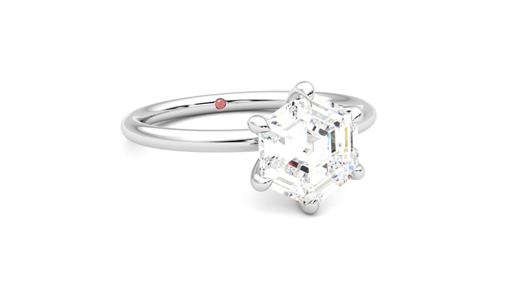 Taylor & Hart Demure Hexagonal Engagement Ring 360 degree image 4