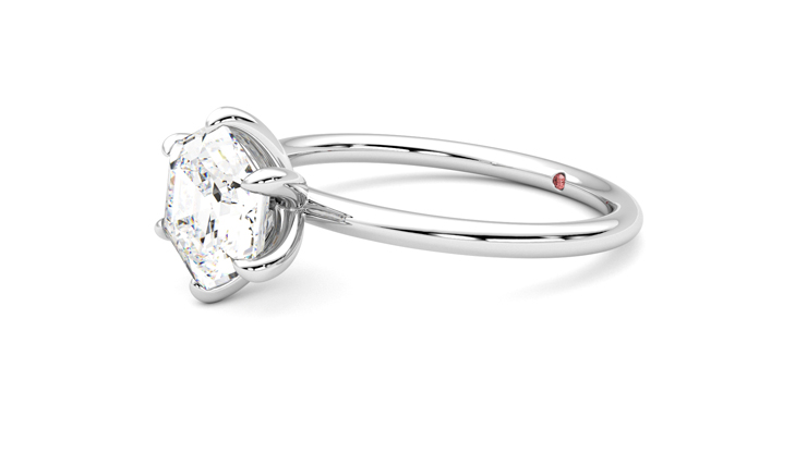 Taylor & Hart Demure Hexagonal Engagement Ring 360 degree image 23