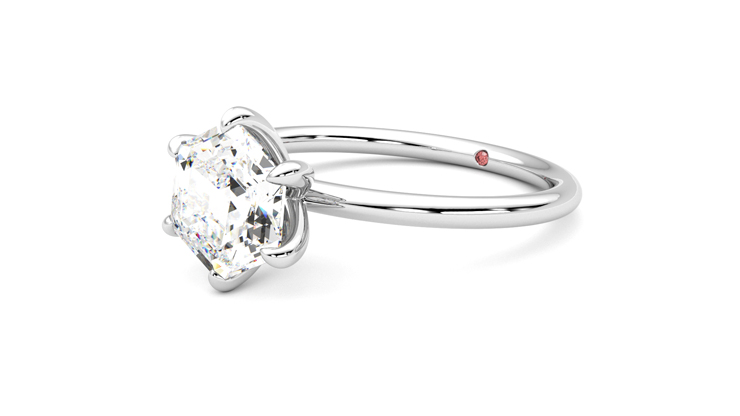 Taylor & Hart Demure Hexagonal Engagement Ring 360 degree image 24