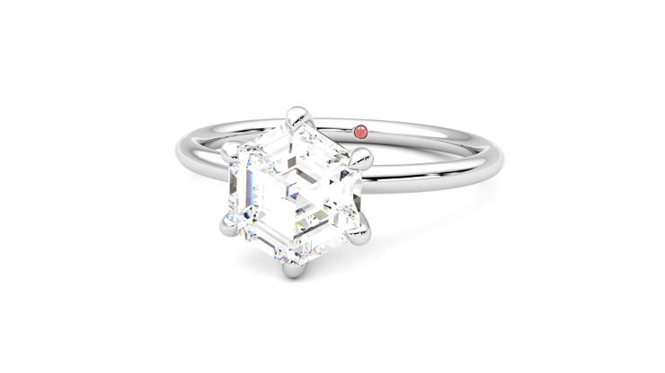 Taylor & Hart Demure Hexagonal Engagement Ring 360 degree image 27