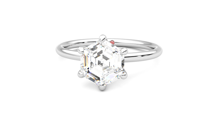 Taylor & Hart Demure Hexagonal Engagement Ring 360 degree image 28