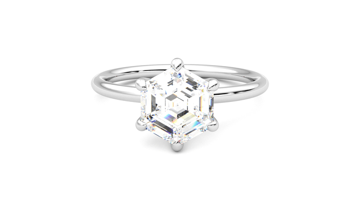 Taylor & Hart Demure Hexagonal Engagement Ring 360 degree image 29