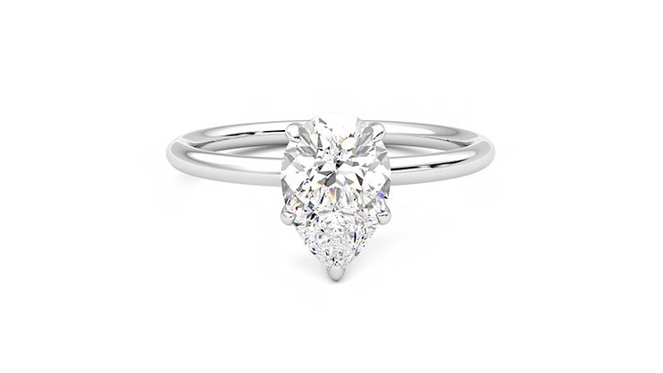 Taylor & Hart Demure Pear Engagement Ring 360 degree image 1