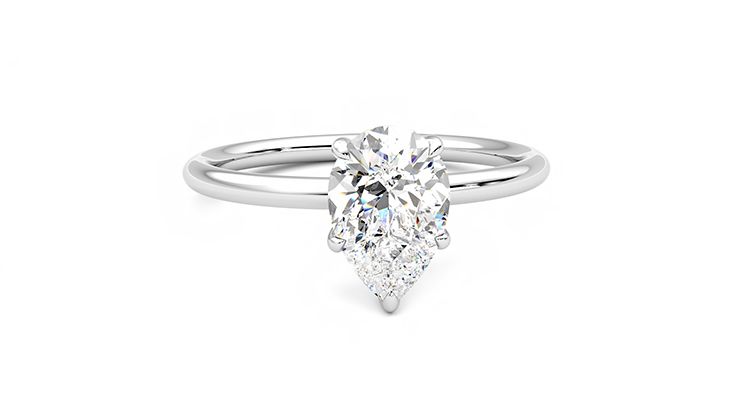 Taylor & Hart Demure Pear Engagement Ring 360 degree image 2