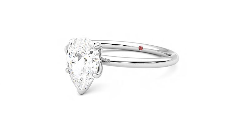 Taylor & Hart Demure Pear Engagement Ring 360 degree image 25