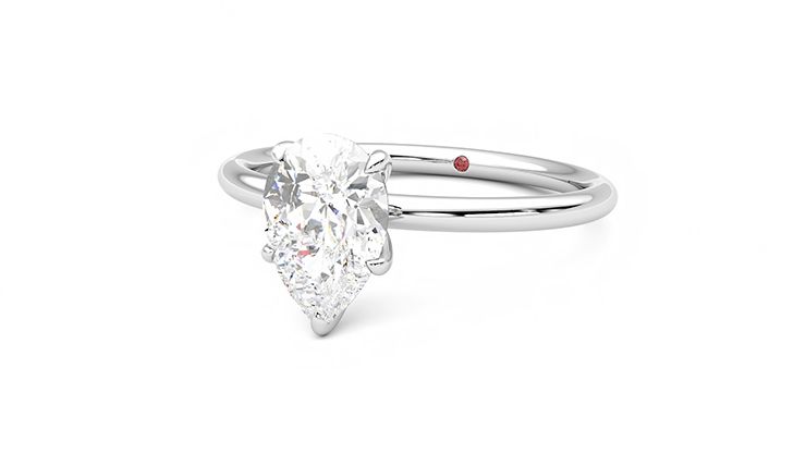 Taylor & Hart Demure Pear Engagement Ring 360 degree image 26