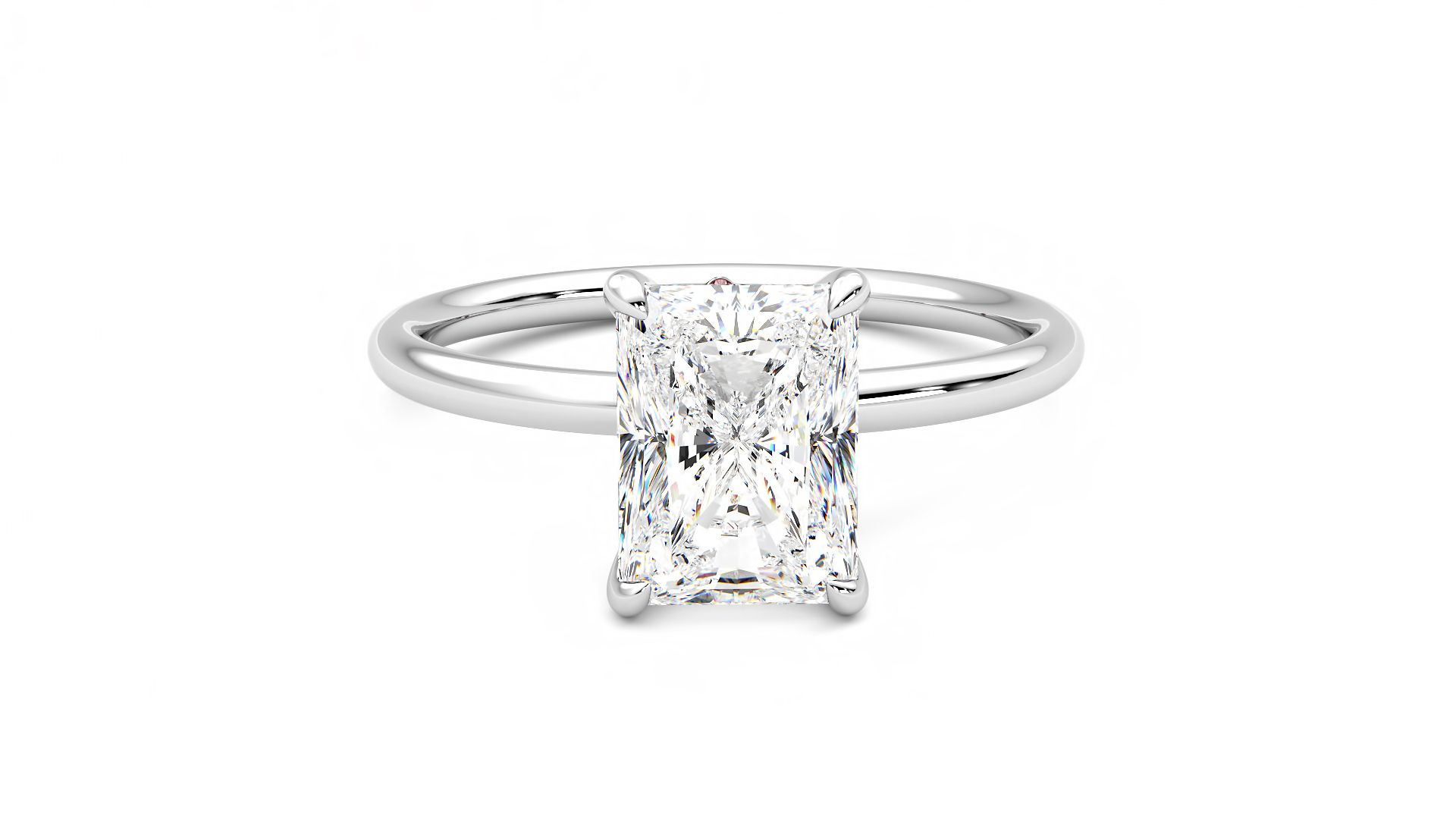 Taylor & Hart Demure Radiant Engagement Ring 360 degree image 1