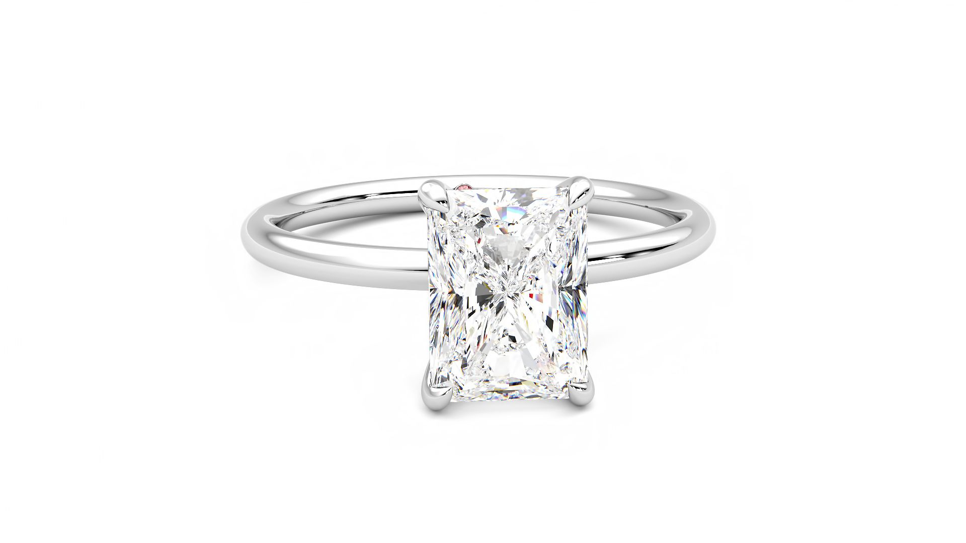 Taylor & Hart Demure Radiant Engagement Ring 360 degree image 2