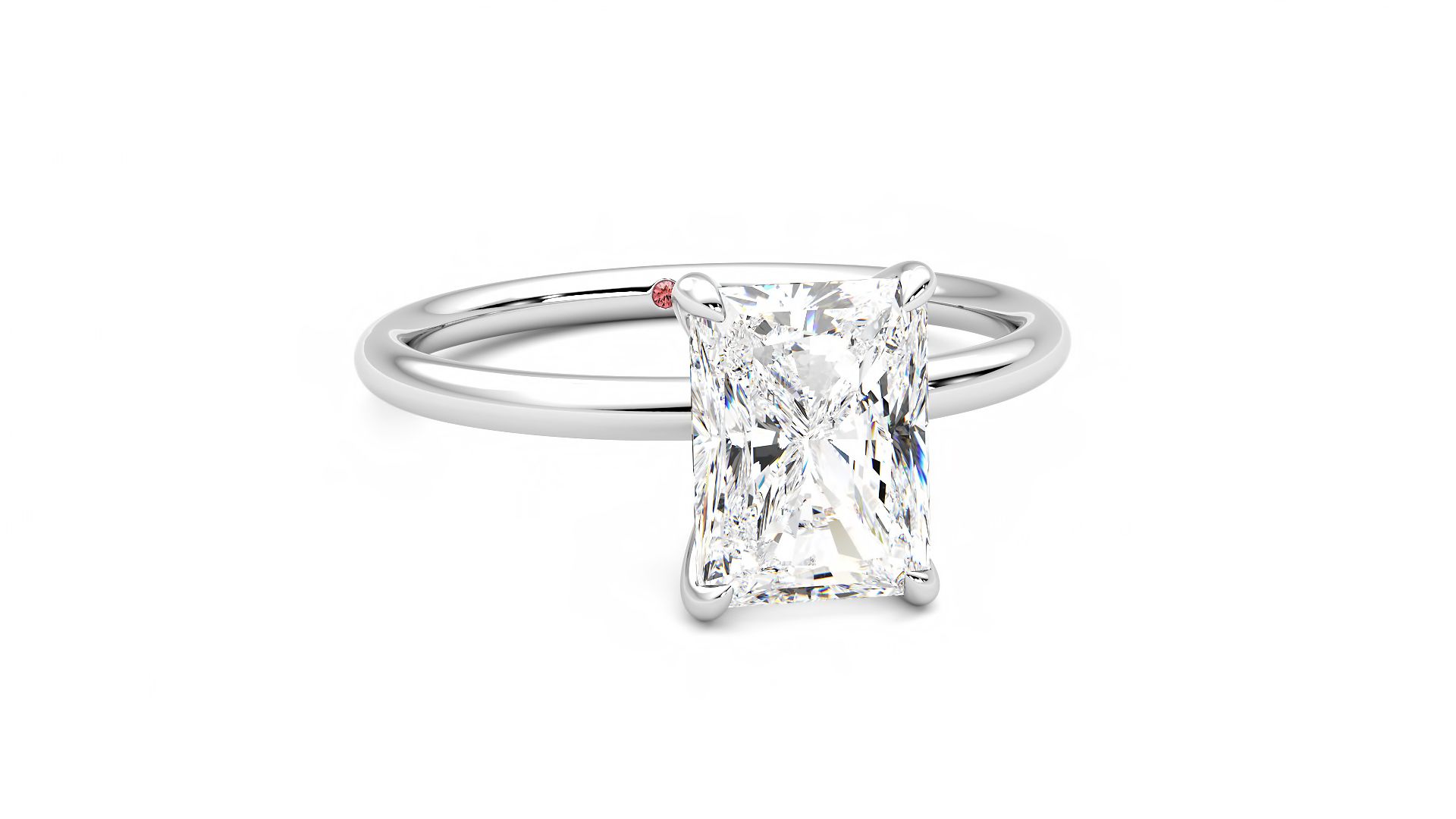 Taylor & Hart Demure Radiant Engagement Ring 360 degree image 3