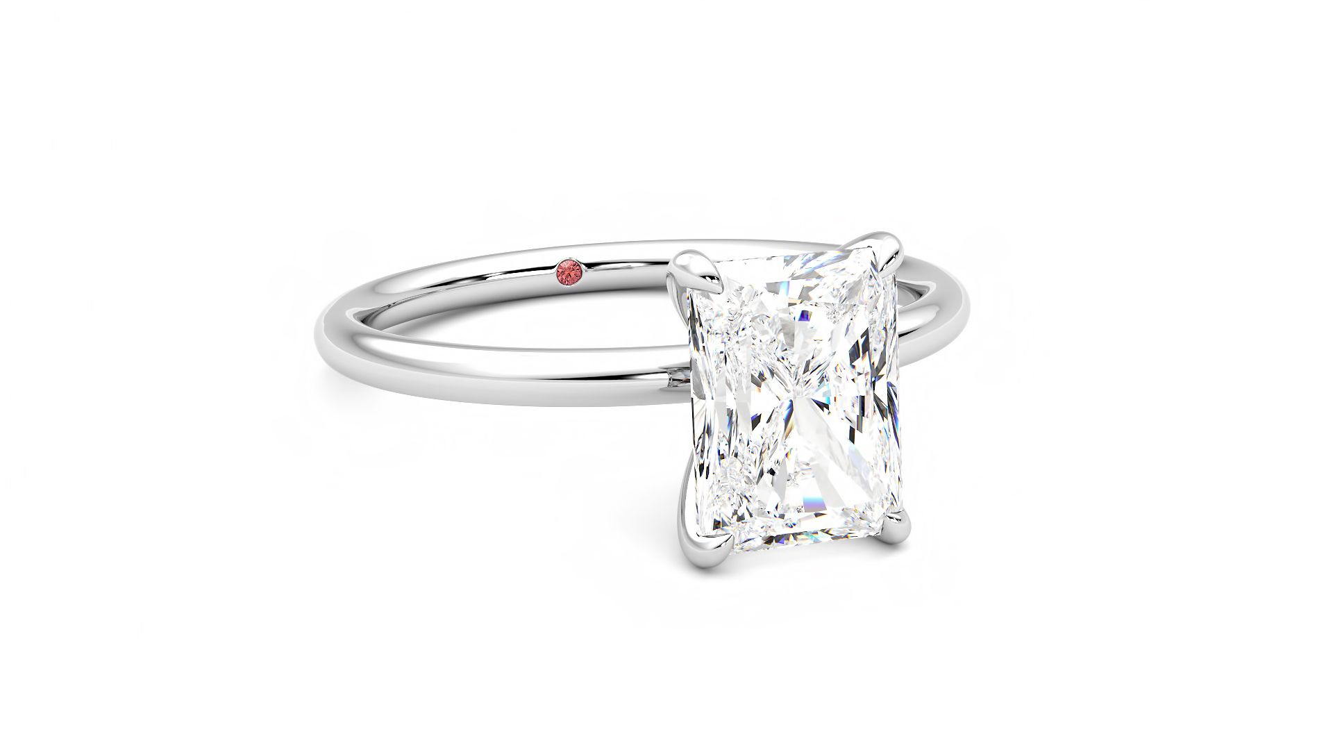 Taylor & Hart Demure Radiant Engagement Ring 360 degree image 4