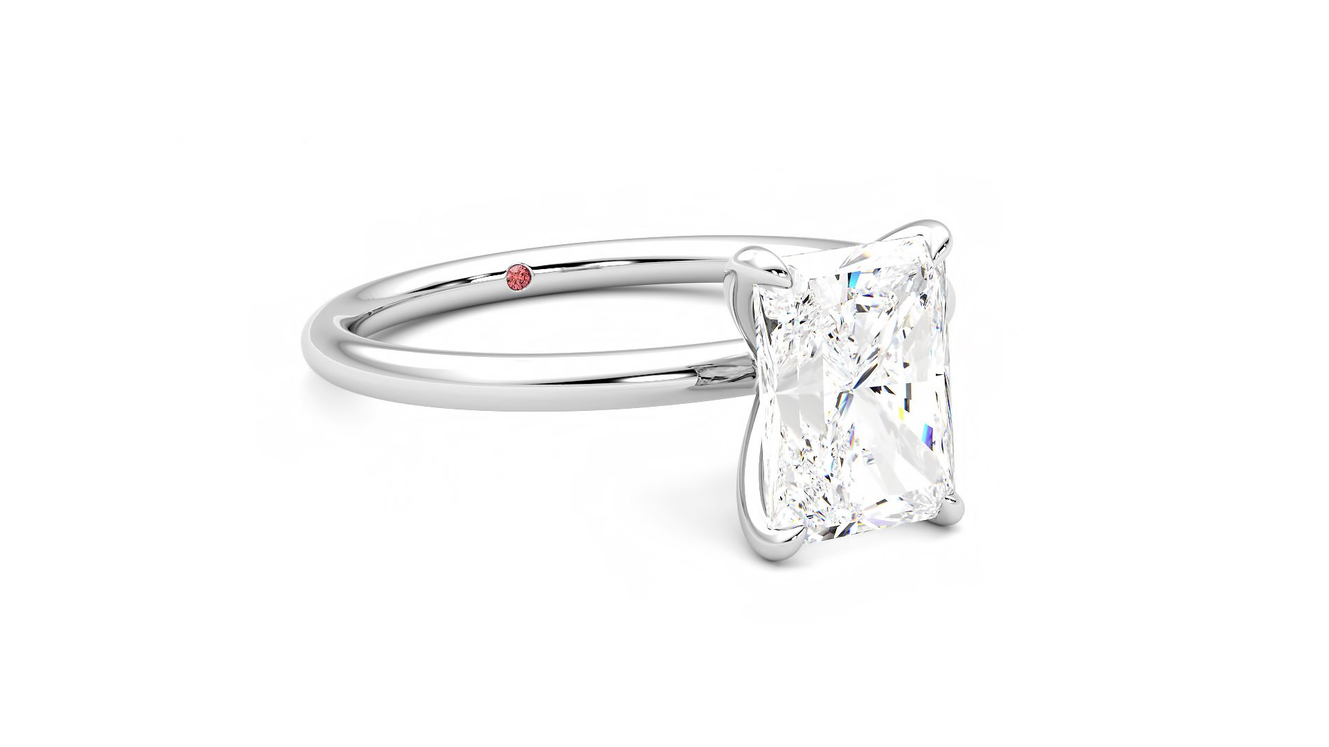 Taylor & Hart Demure Radiant Engagement Ring 360 degree image 5