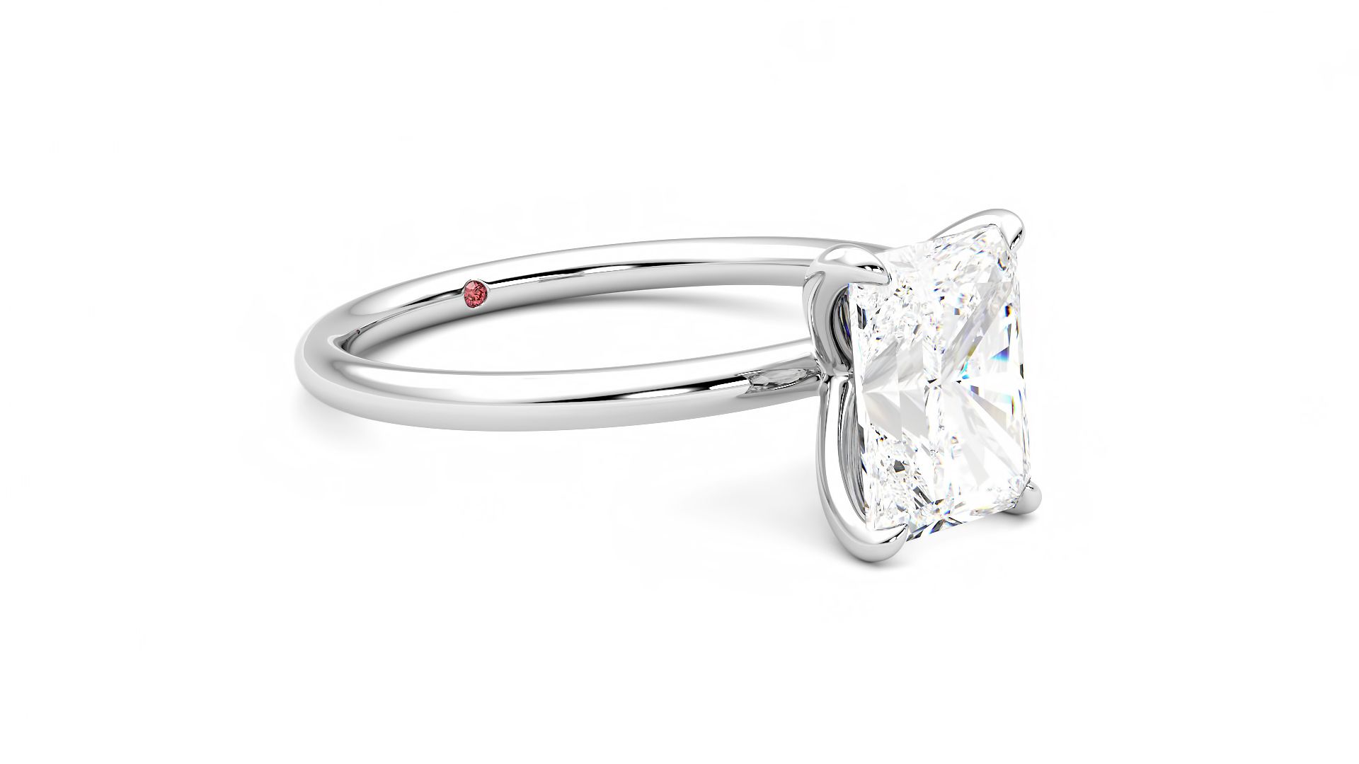 Taylor & Hart Demure Radiant Engagement Ring 360 degree image 6