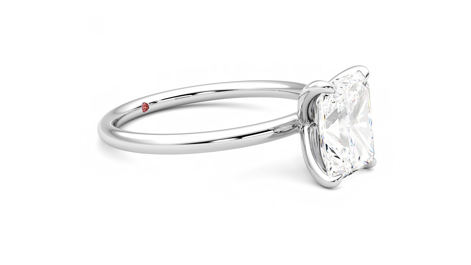 Taylor & Hart Demure Radiant Engagement Ring 360 degree image 7