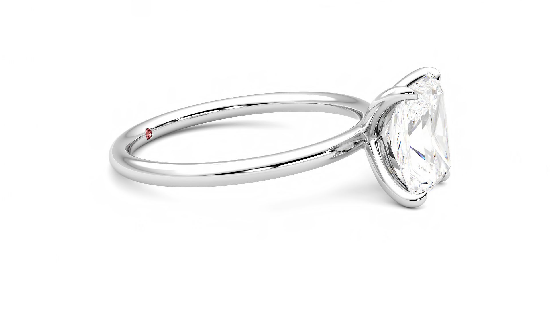 Taylor & Hart Demure Radiant Engagement Ring 360 degree image 8