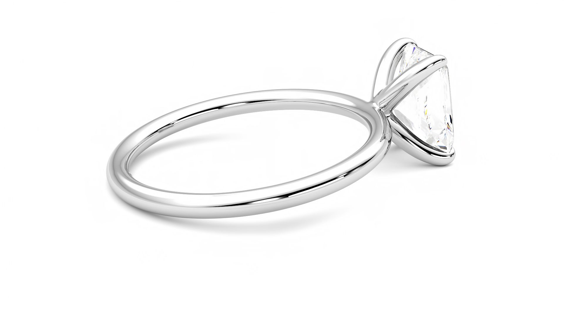 Taylor & Hart Demure Radiant Engagement Ring 360 degree image 11