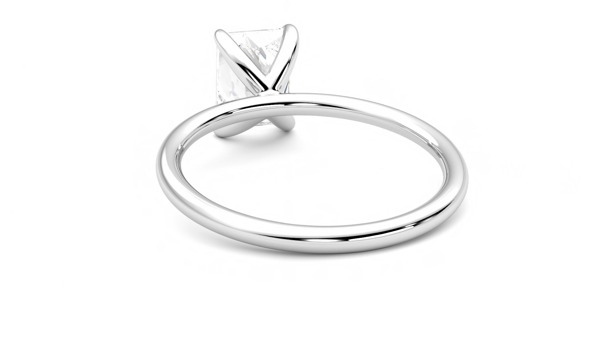 Taylor & Hart Demure Radiant Engagement Ring 360 degree image 16