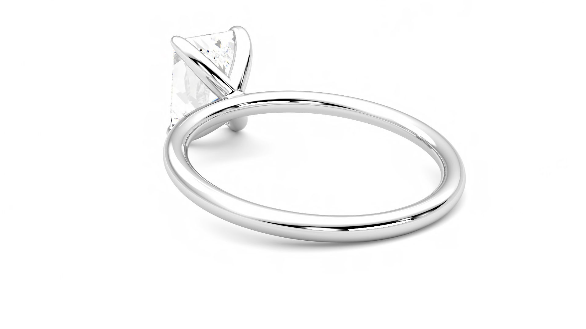 Taylor & Hart Demure Radiant Engagement Ring 360 degree image 17