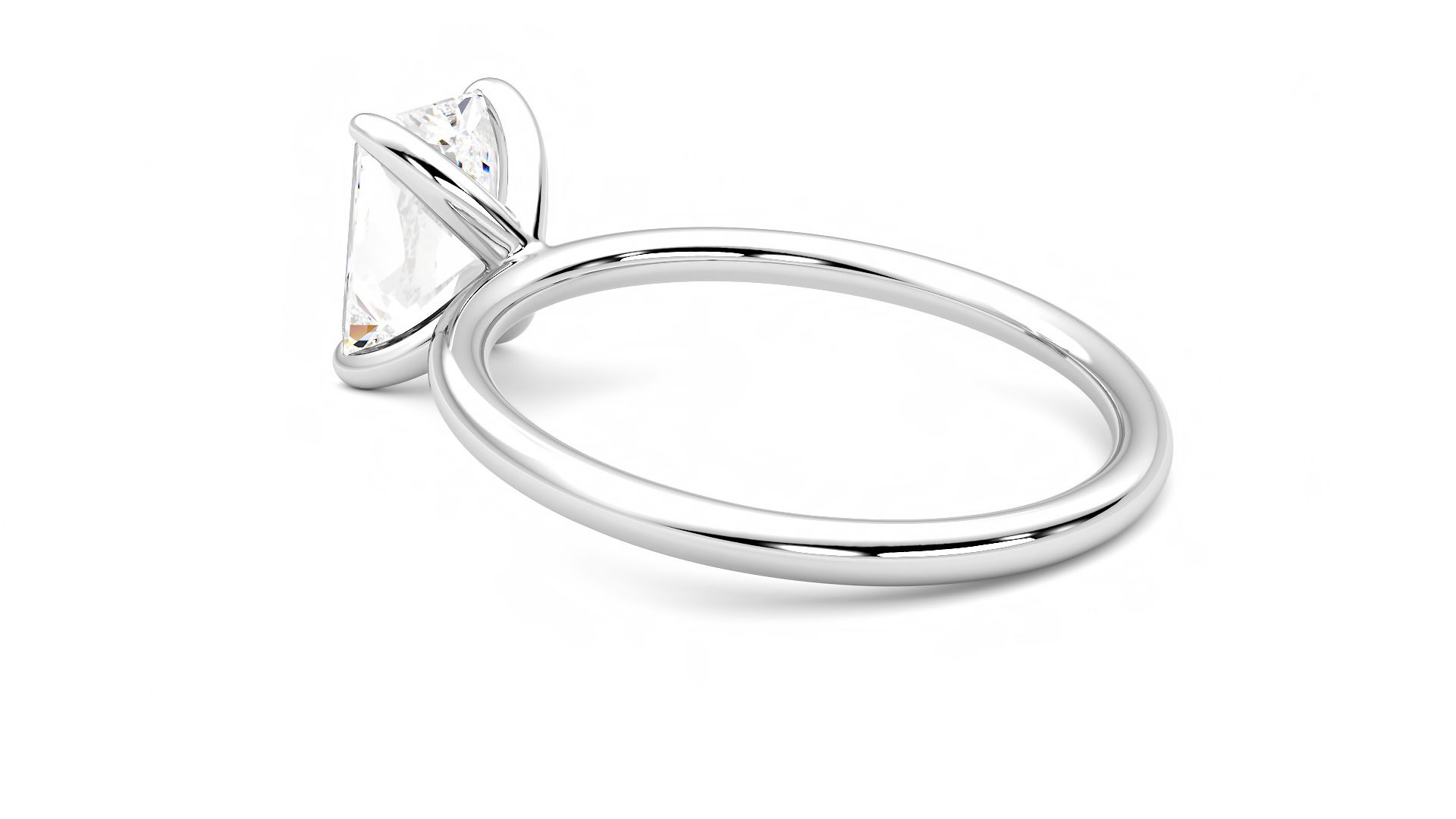 Taylor & Hart Demure Radiant Engagement Ring 360 degree image 18
