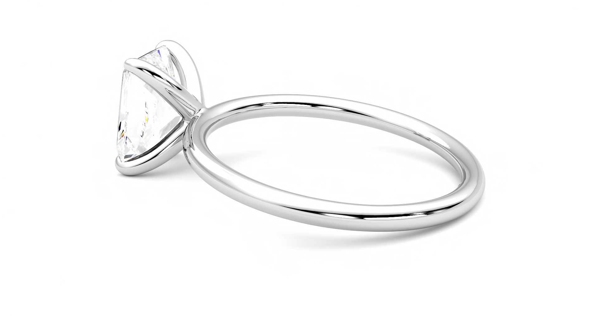 Taylor & Hart Demure Radiant Engagement Ring 360 degree image 19