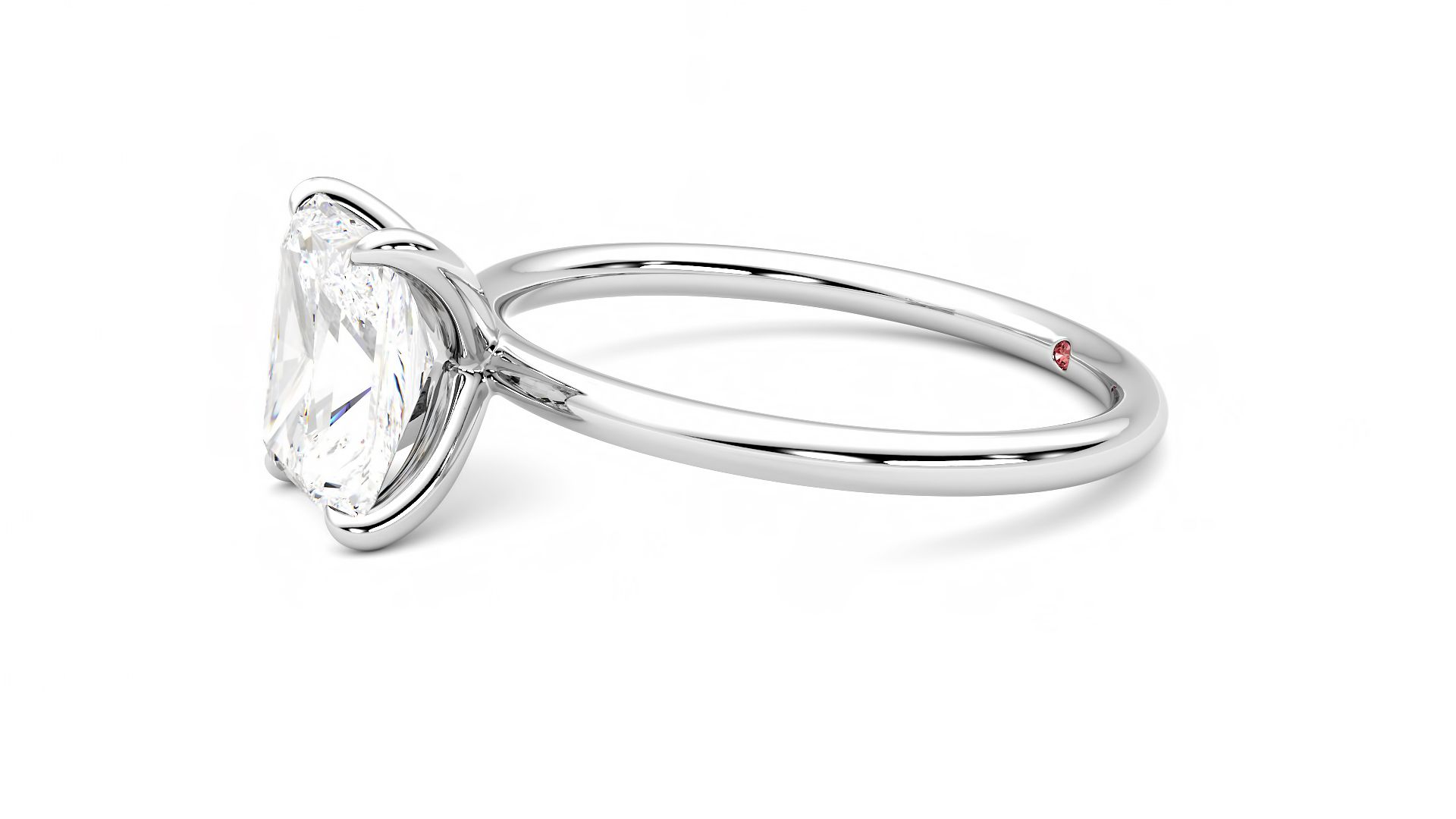 Taylor & Hart Demure Radiant Engagement Ring 360 degree image 22