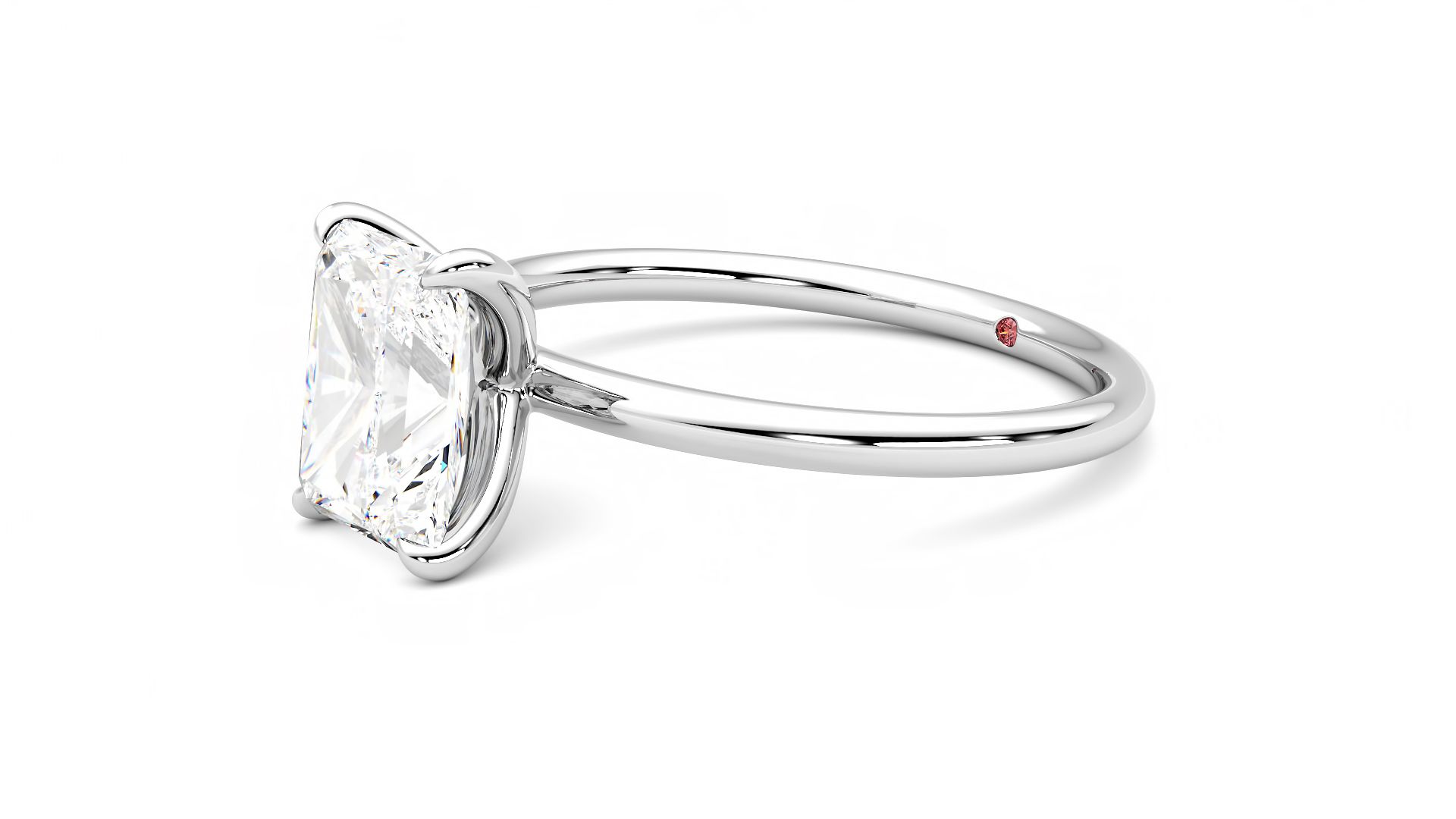 Taylor & Hart Demure Radiant Engagement Ring 360 degree image 23