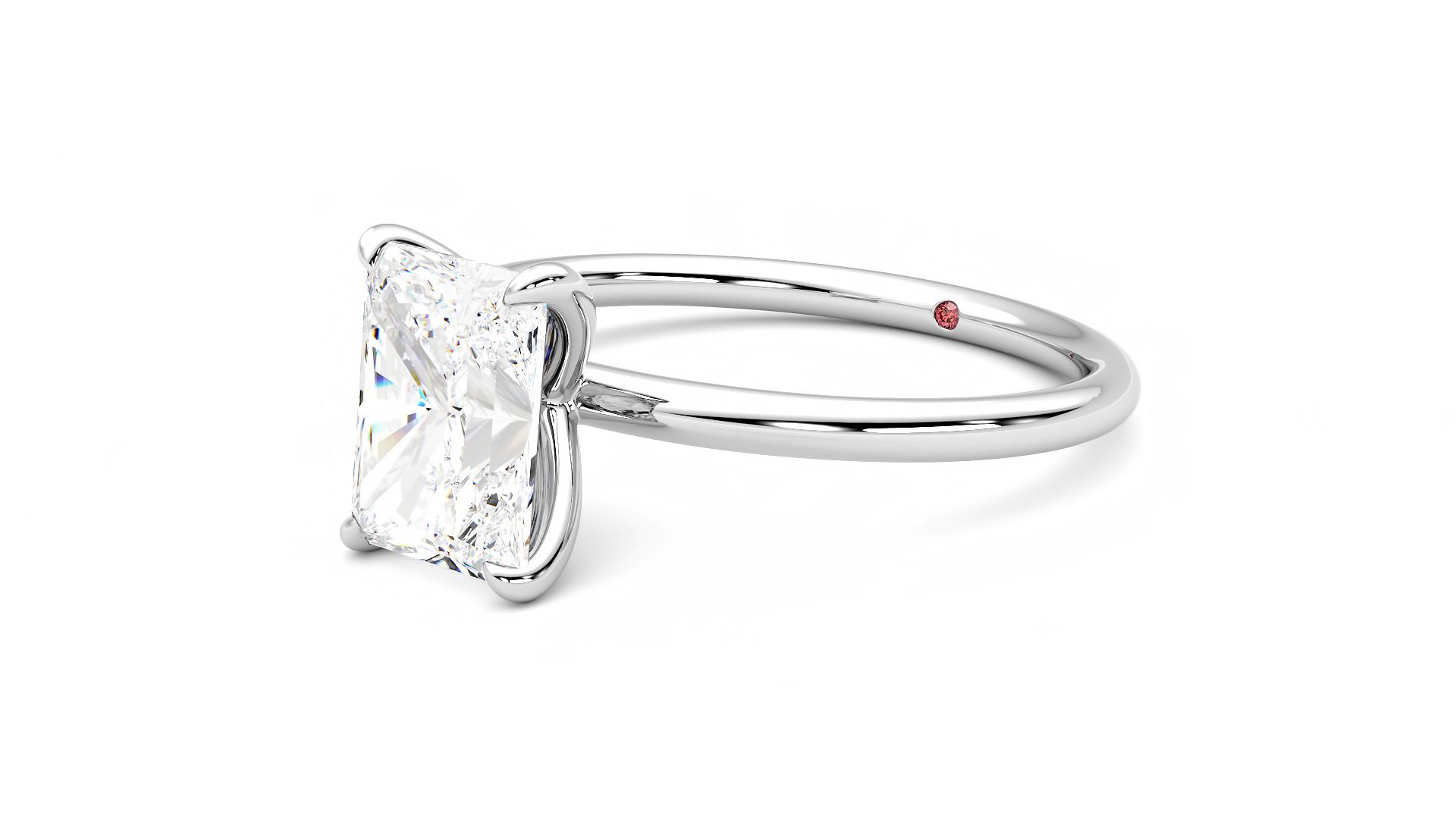Taylor & Hart Demure Radiant Engagement Ring 360 degree image 24