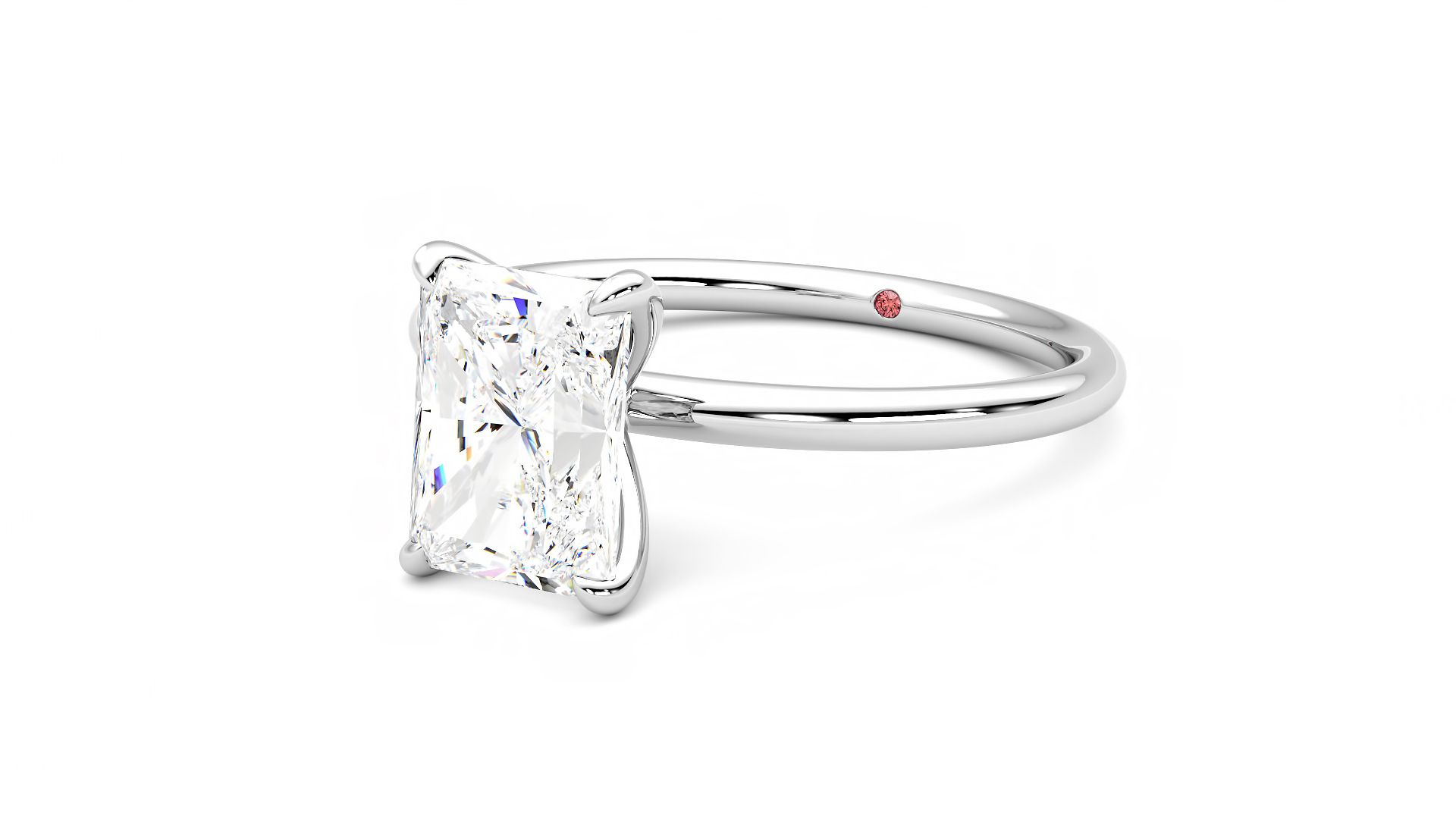 Taylor & Hart Demure Radiant Engagement Ring 360 degree image 25