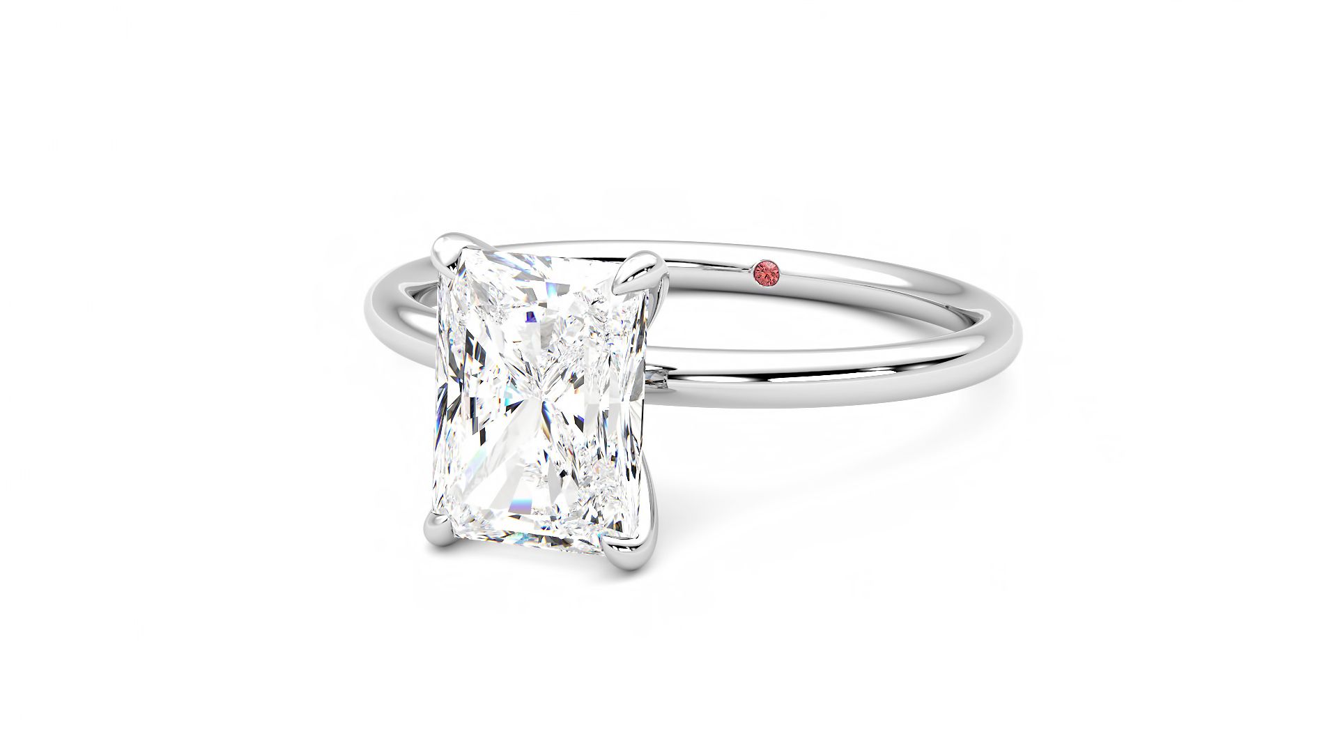 Taylor & Hart Demure Radiant Engagement Ring 360 degree image 26